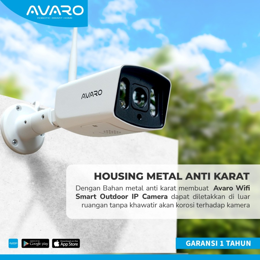 AVARO Smart WIFI IP Camera CCTV Outdoor 4MP Static Color Nightvision