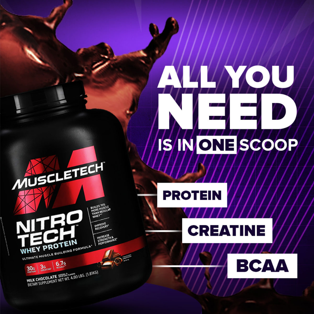 Muscletech Nitrotech Whey Protein Performance 2,2 Lbs Susu Whey Fitnes