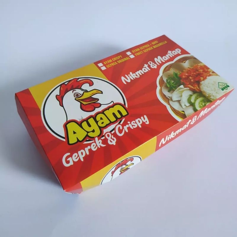 30pcs Dus Ayam Geprek Umum Siap Pakai Box Ayam Krispi Dos Geprek Dus Ayam Crispy Premium