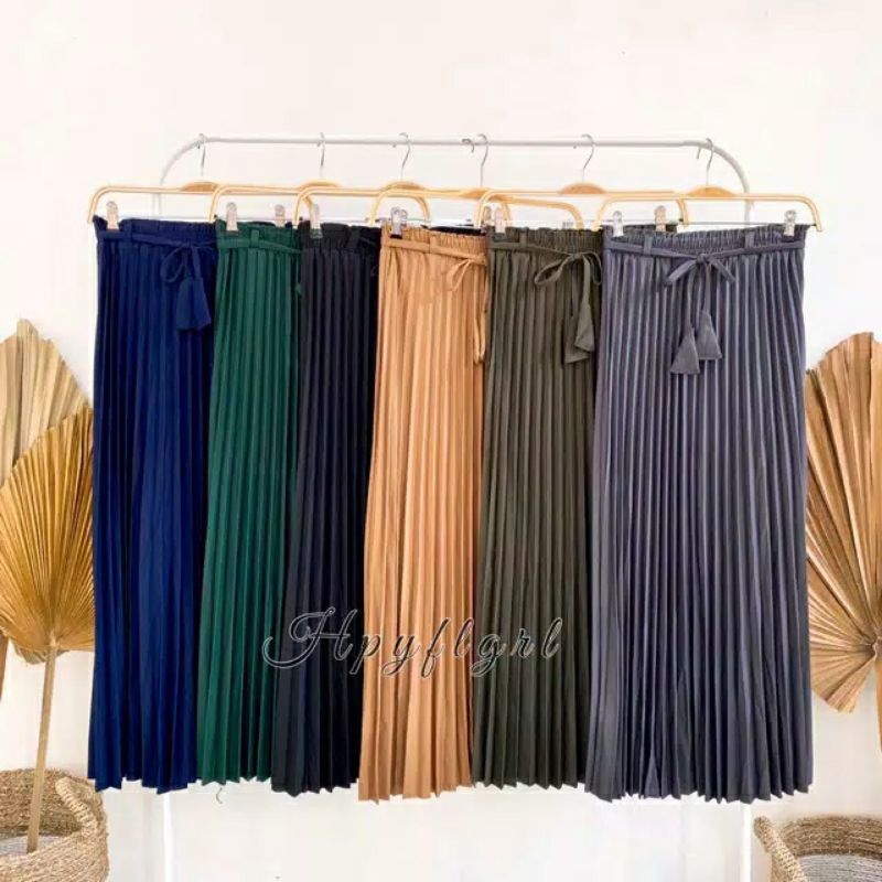 Rok Plisket Panjang Tali Bahan Casibo