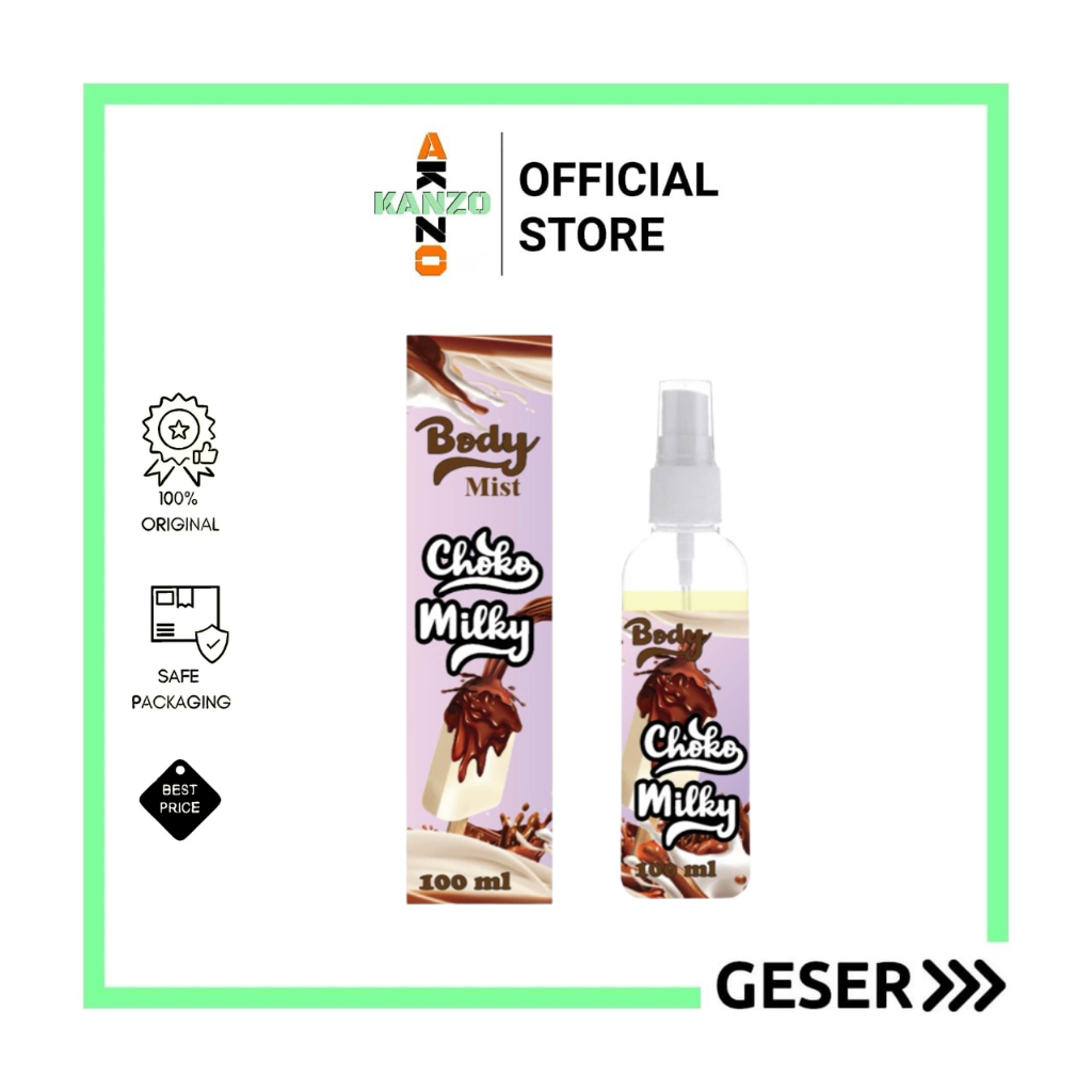 Kanzo - Parfum Body Mist Choko Milky 100ml / Body Mist Choko Milky 100ml / Parfum Coklat Milky 100ml Unisex