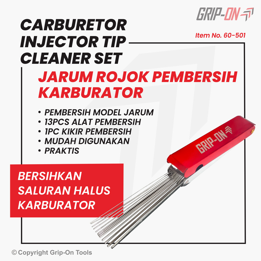 Grip-On Carburetor Injector Tip Cleaner Set Jarum Pembersih Karburator