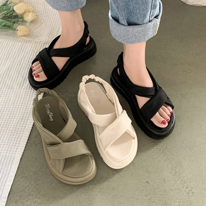 22160 Sandal Wanita Wedges Tali Import