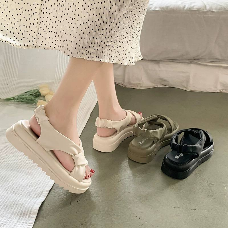 22160 Sandal Wanita Wedges Tali Import