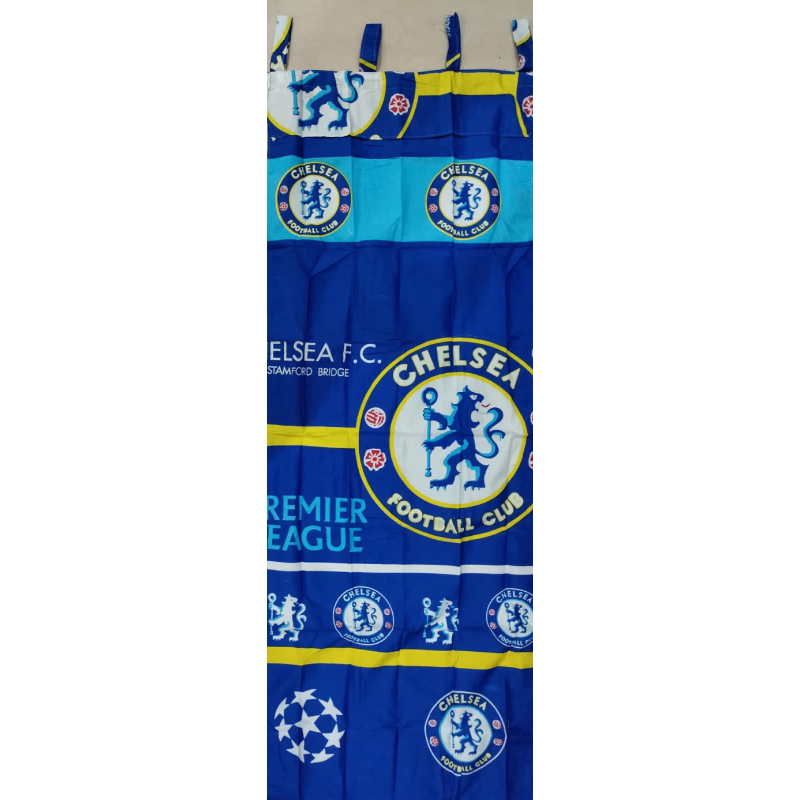 [ JENDELA ] GORDEN JENDELA TALI + PONI MOTIF BOLA CHELSEA BIRU