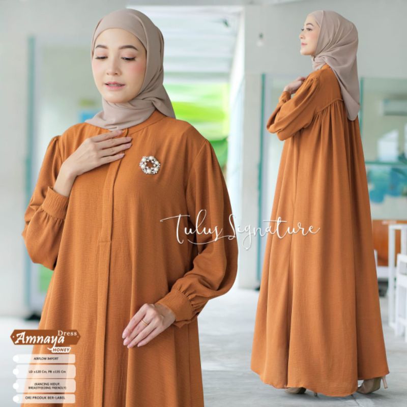 AMNAYA DRESS BY TULUS SIGNATURE / GAMIS POLOS MUSLIMAH / Dress airflow LD120