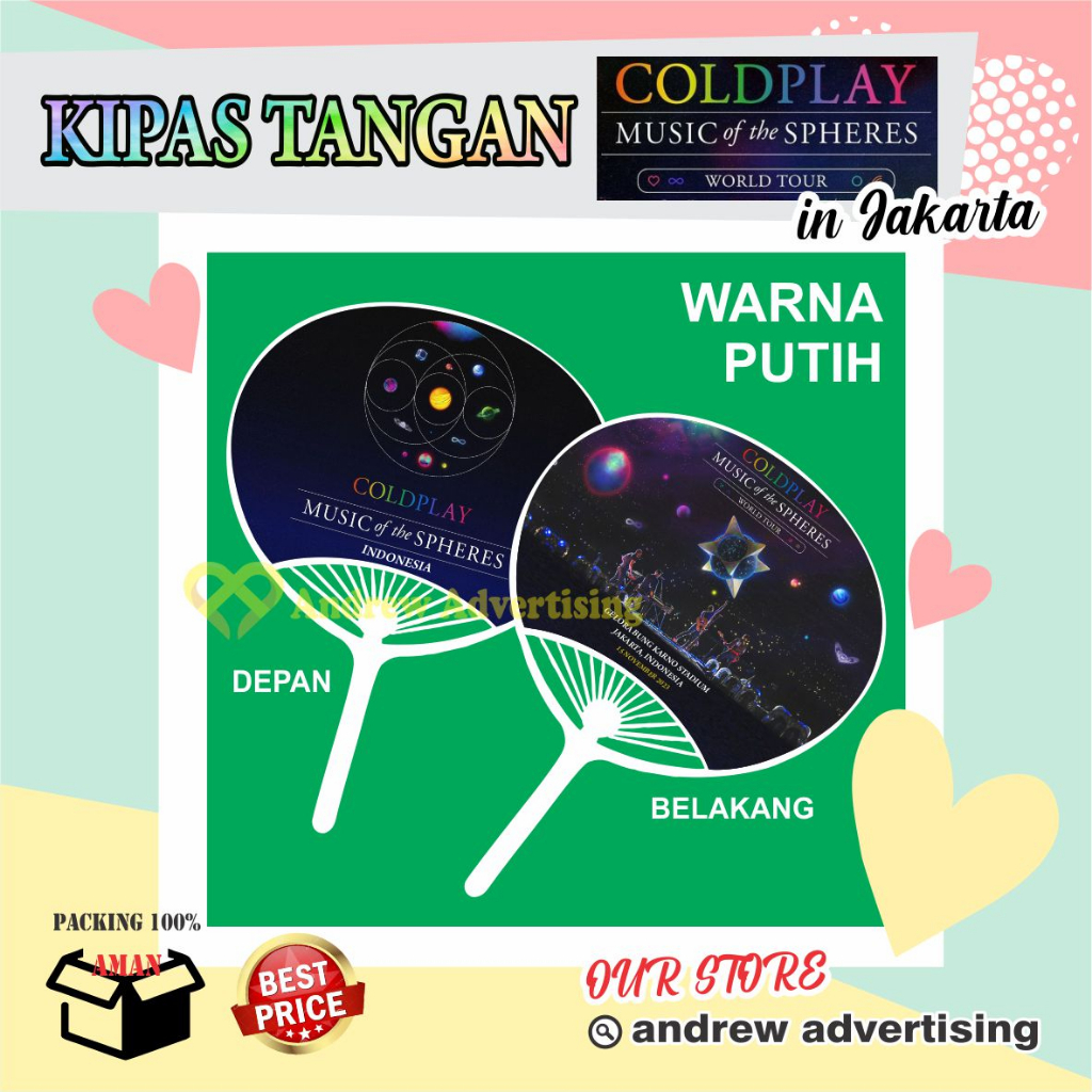 Merchandise Kipas Coldplay World Tour in Jakarta