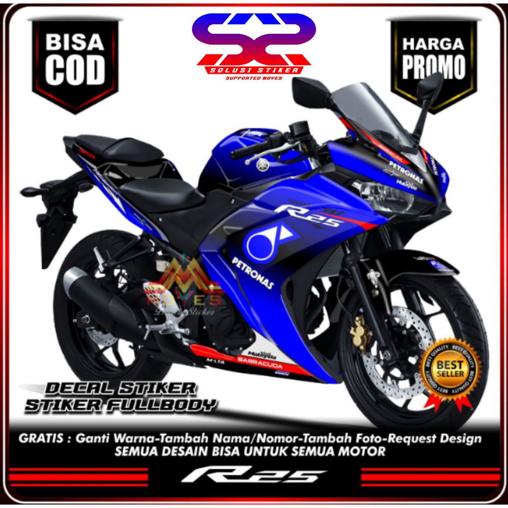 COD Ea Stiker Decal R25 FullBody Stiker R25 MotifWarna Biru FullBody