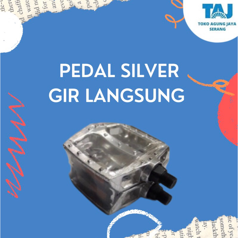 PEDAL SEPEDA Gir Langsung Besi Silver