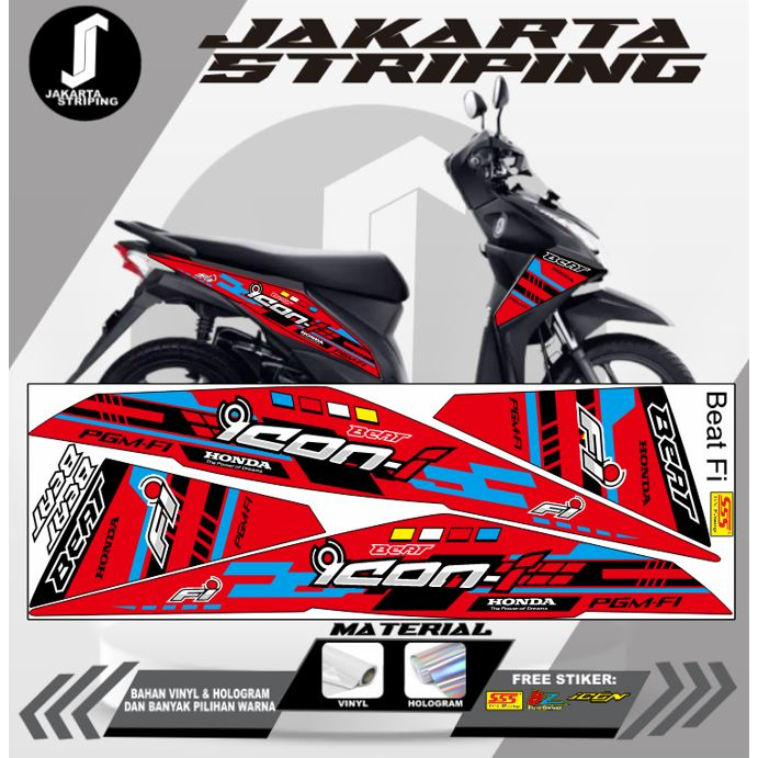 Striping Variasi, Sticker Variasi Honda Beat Icon Urban