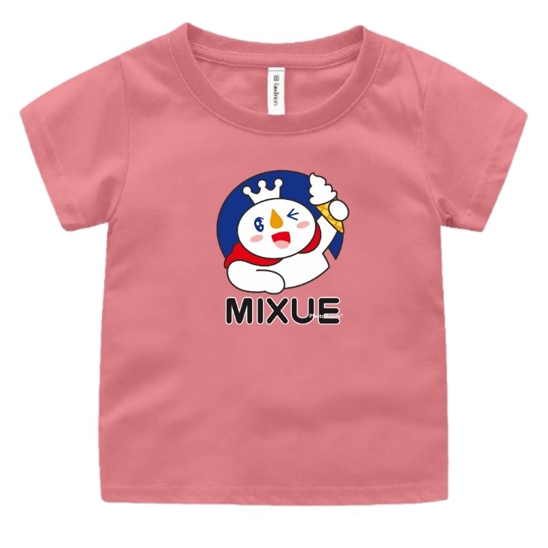 Baju Kaos Oblong Motif Mixue Miksu Anak Perempuan Dan Laki Unisex Umur 2-9Tahun