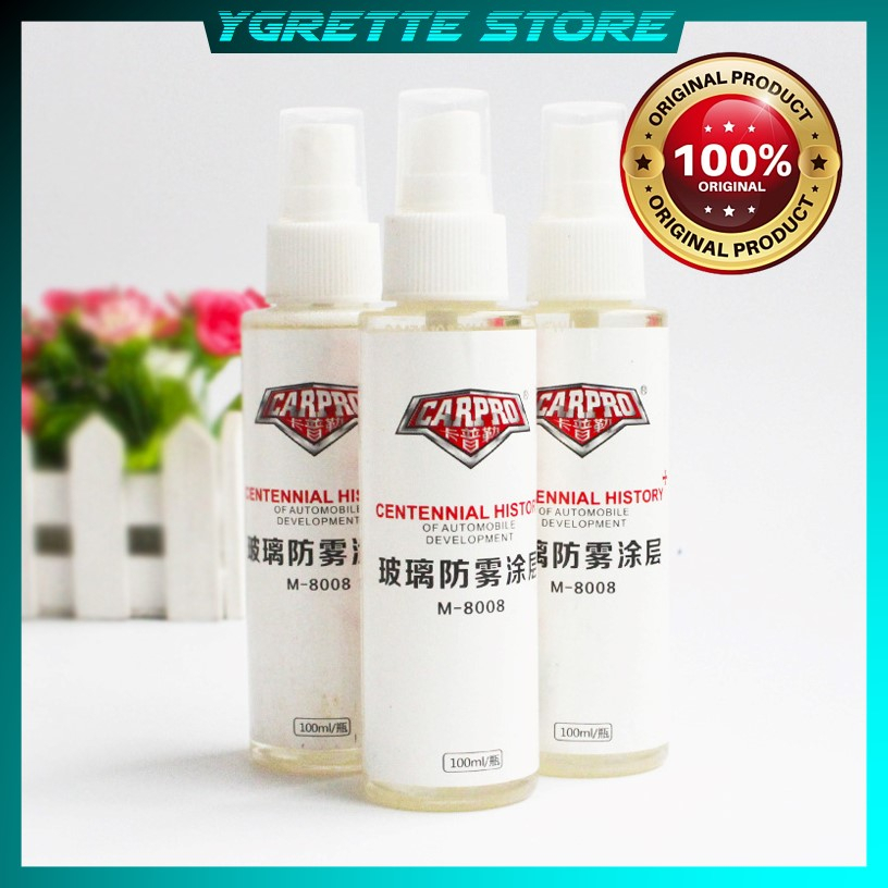 YGRETTE - 100% ORIGINAL ASLI CARPRO Cairan Anti Air Kaca Mobil Nano Spray Coating Rainproof Waterproof 100ml  ANTI EMBUN UAP ANTI FOG