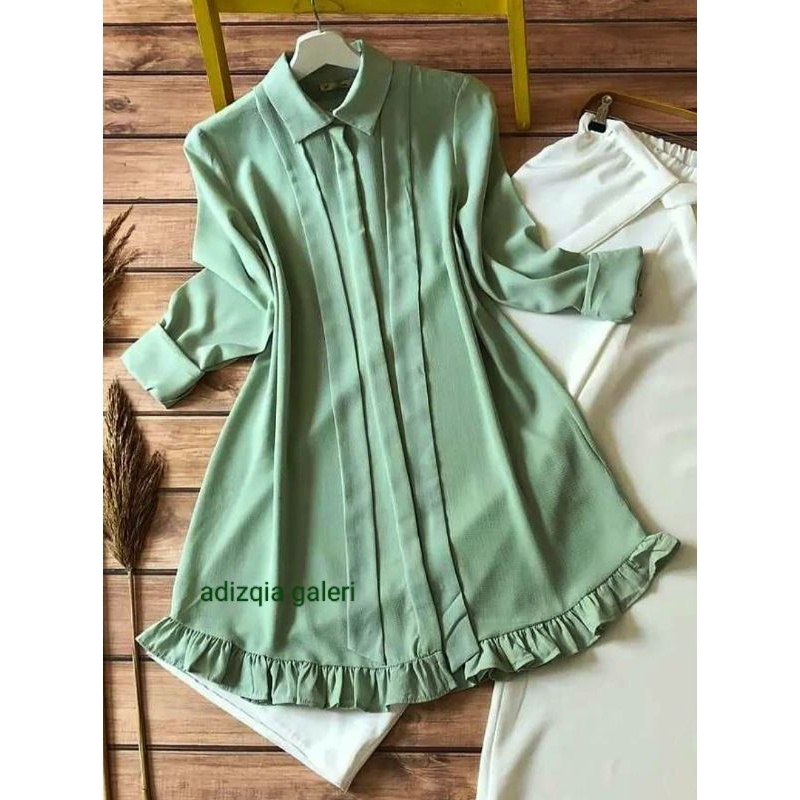Awet Alya Tunik Crinkle Airflow-Atasan Blouse Cantik Produk Lokal Kekinian Kemeja Tunik Kondangan