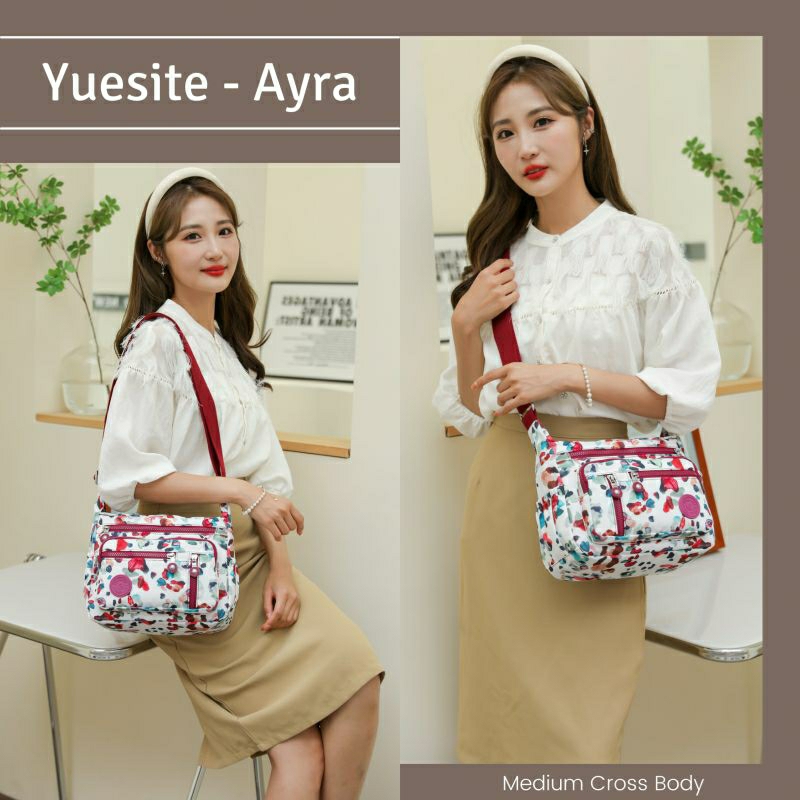 YUESITE AYRA MOTIF TAS SELEMPANG WANITA MEDIUM SLINGBAG ANTI AIR