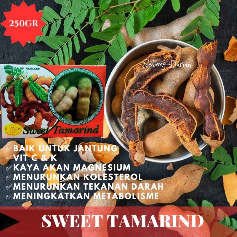 

SWEET TAMARIND ASLI DARI THAILAND DENGAN RASA MANIS KAYA AKAN VITAMIN BERAT 250GR