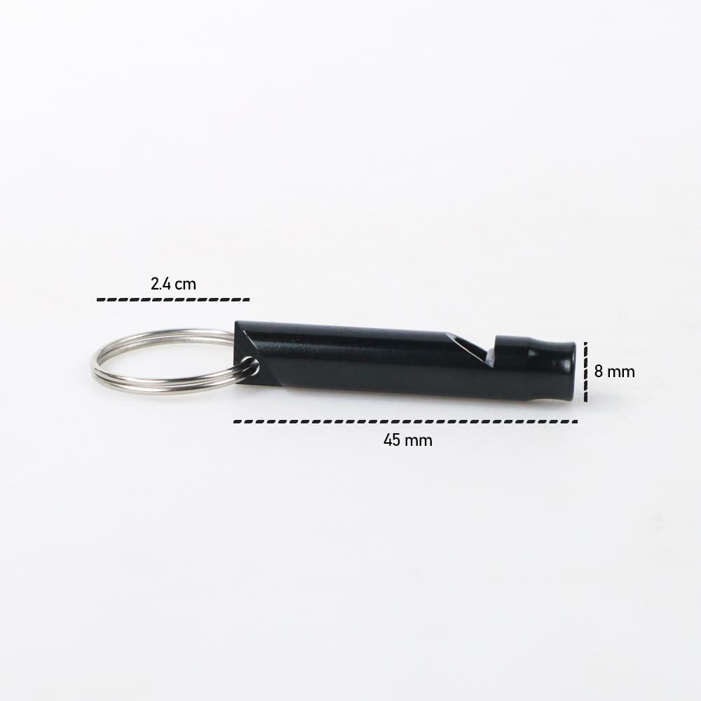 Gantungan Kunci Peluit Aluminium - Black