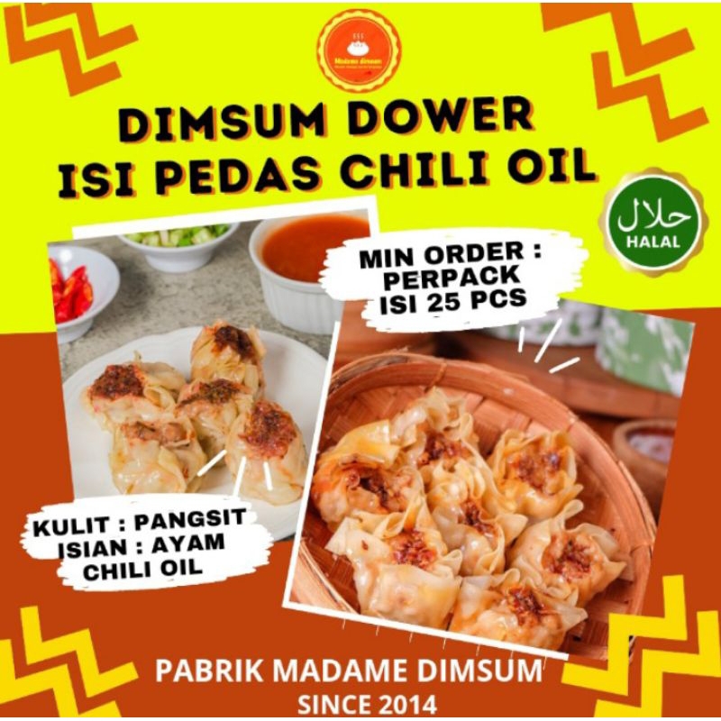 

(VARIAN DIMSUM CHILI OIL) Pabrik Dimsum Frozen food !! Dimsum ayam dimsum halal Super pedas campuran antara rasa ayam dengan Chili oil di dalamnya..