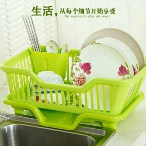 PALING MURAH Rak Pengering Piring Buah Sayur Plastik Dish Drain Basket Baskom Platik Tempat Pengering Piring