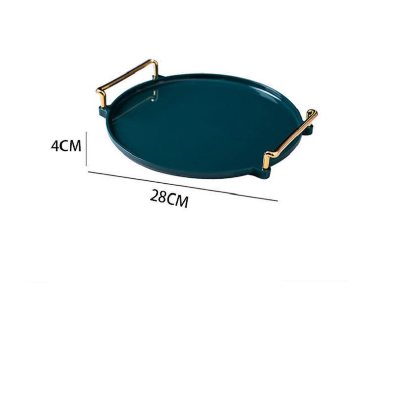 Mi.more Tray Bulat Transparan Amber/ Nampan Transparan / Luxury Tray / Dekorasi Tray/Snack Fruit Tray