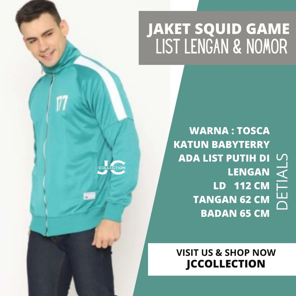 PROMO Sweater Jaket Squid Game List &amp; Zipper Seleting Murah Adem Nyaman - Tosca - JCCollections