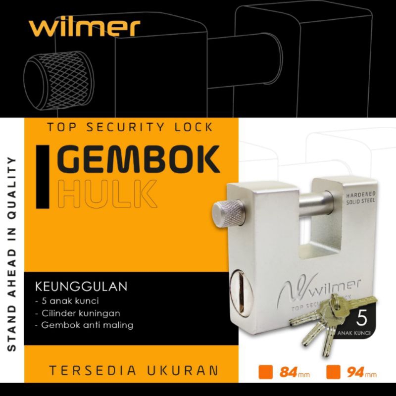 Gembok Wilmer Hulk / Gembok Pagar Jumbo / Gembok Pintu Besar High Quality