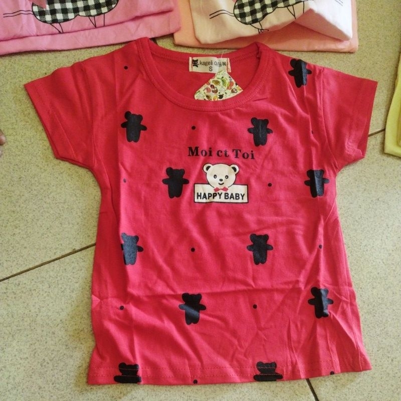 kaos anak cewek import 3-24bulan