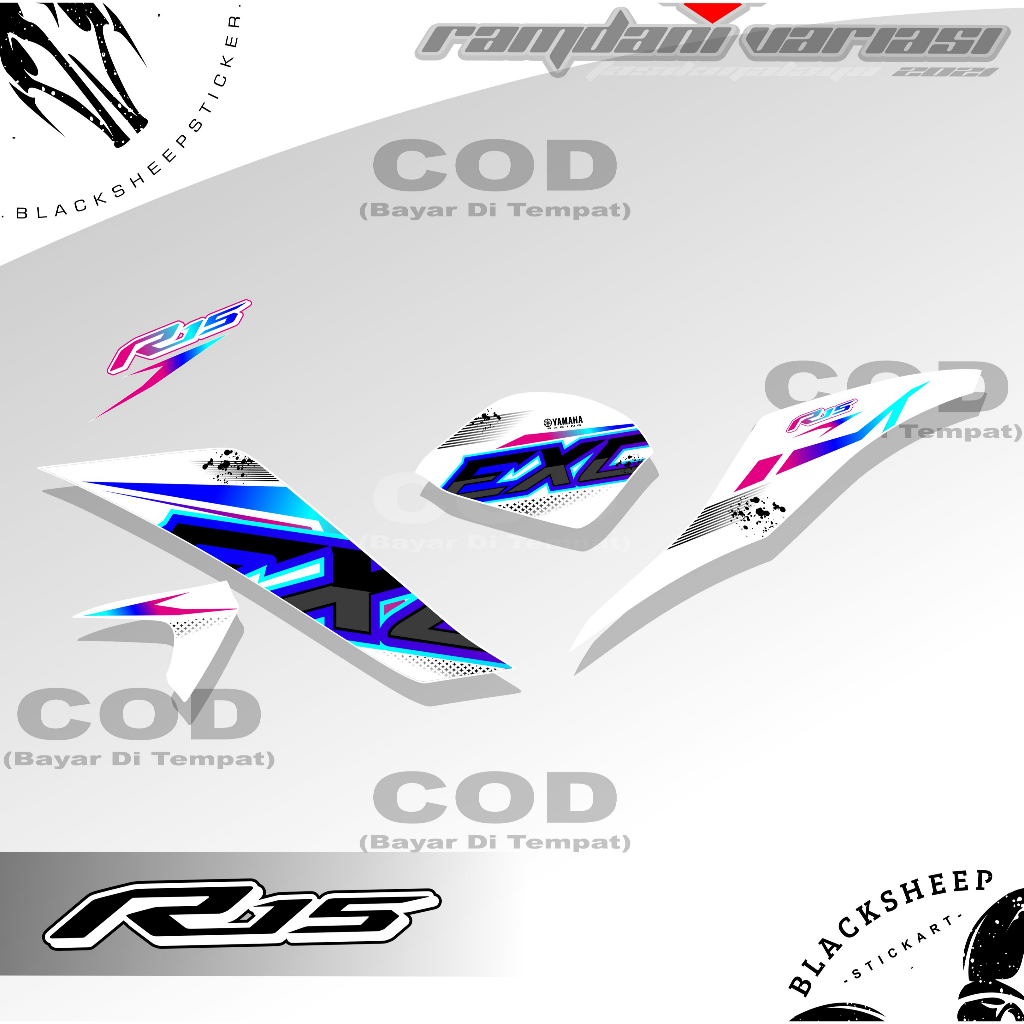 STRIPING VARIASI R15 V2 - STIKER VARIASI R15 V2 RAINBOW TERBARU