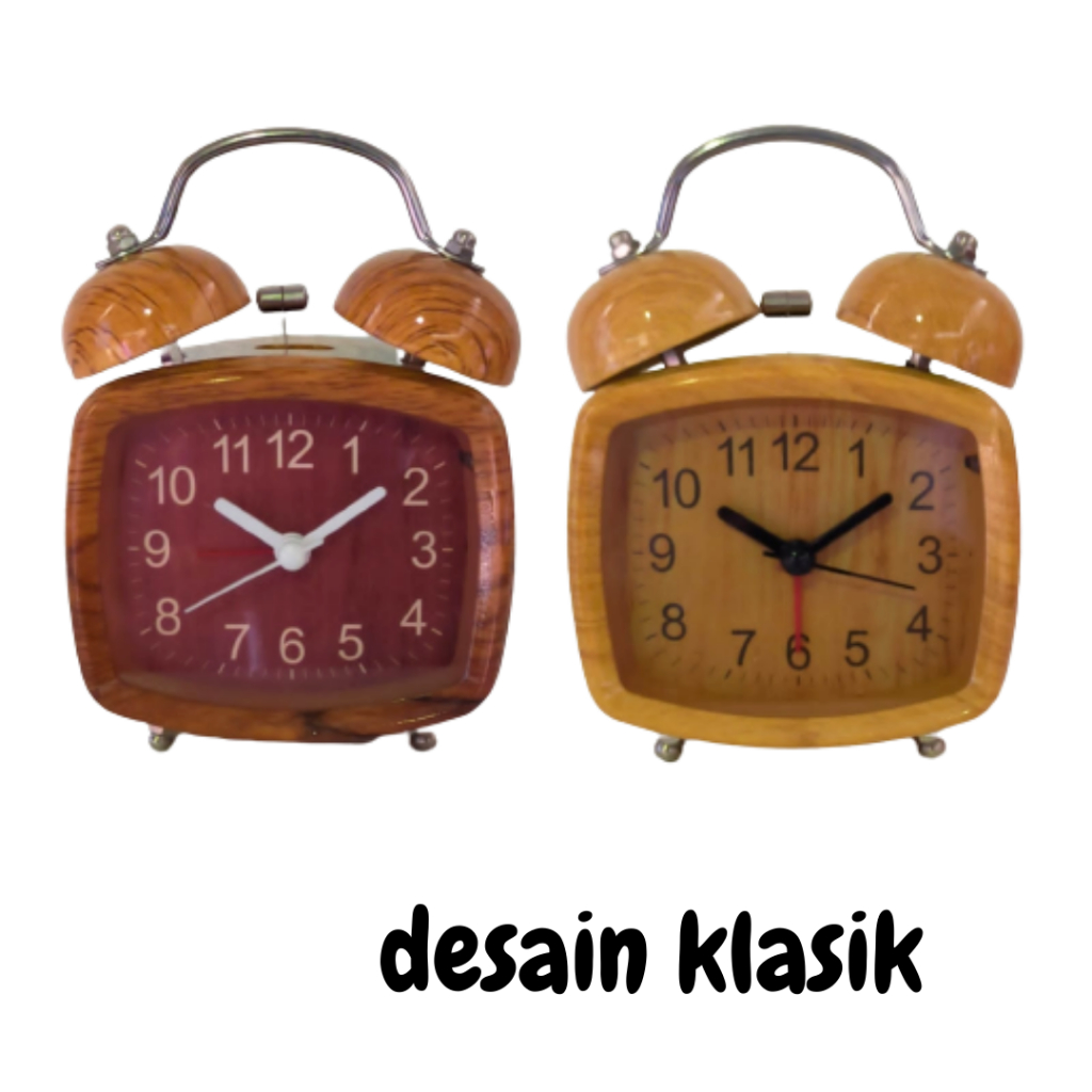 Jam weker kring kayu alarm kring Jam beker tipe 28377 Jam asthetic murah Jam meja