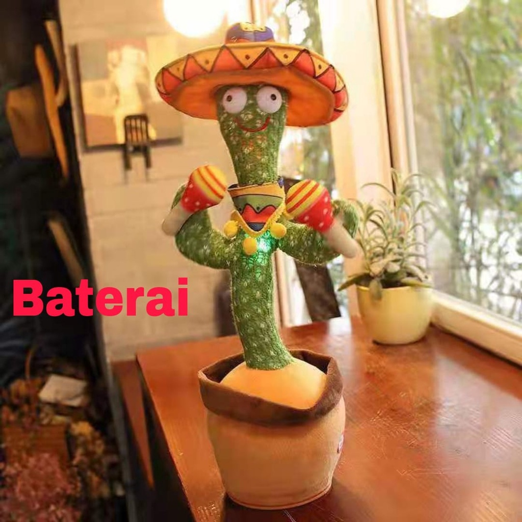 Boneka Kaktus goyang Bisa belajar berbicara Pintar Kaktus Joget Cactus Toy Talk Talking