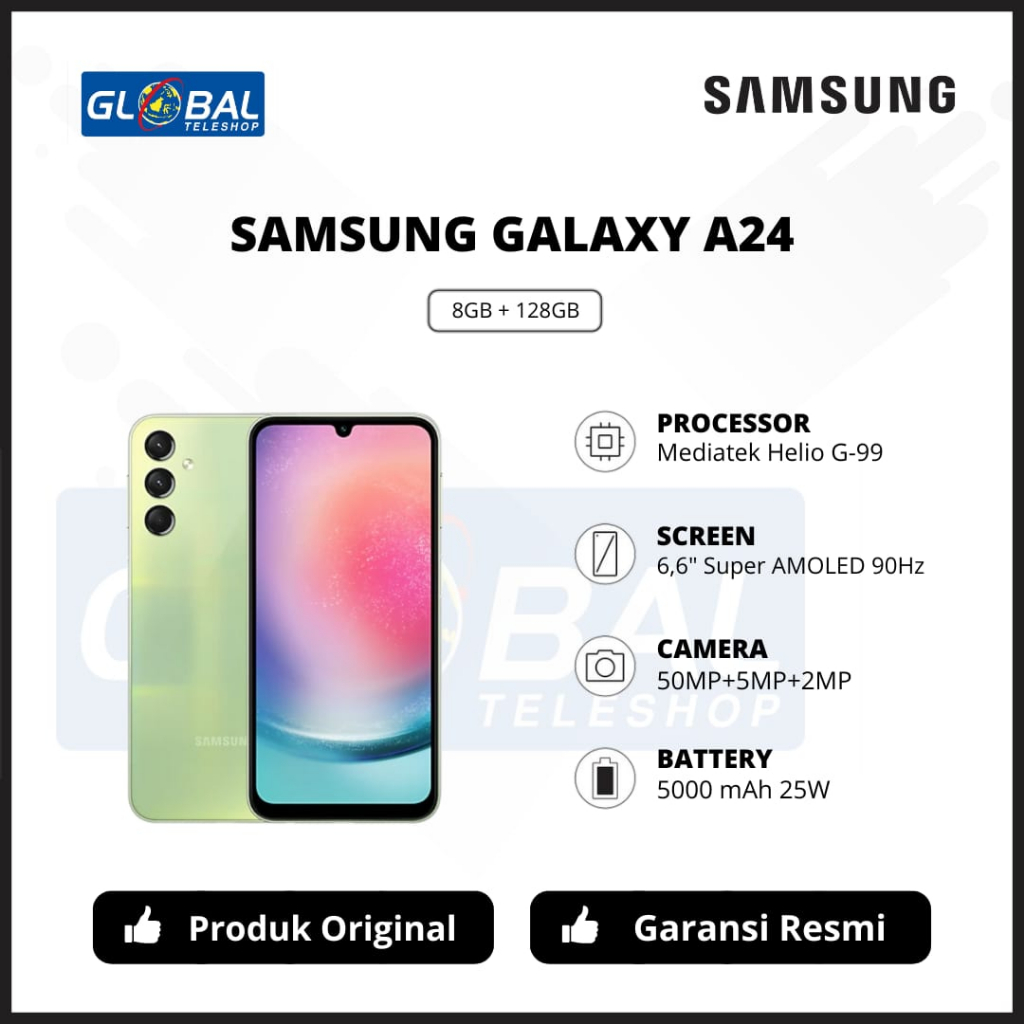 Samsung Galaxy A24 Smartphone 8/128GB Garansi Resmi SEIN