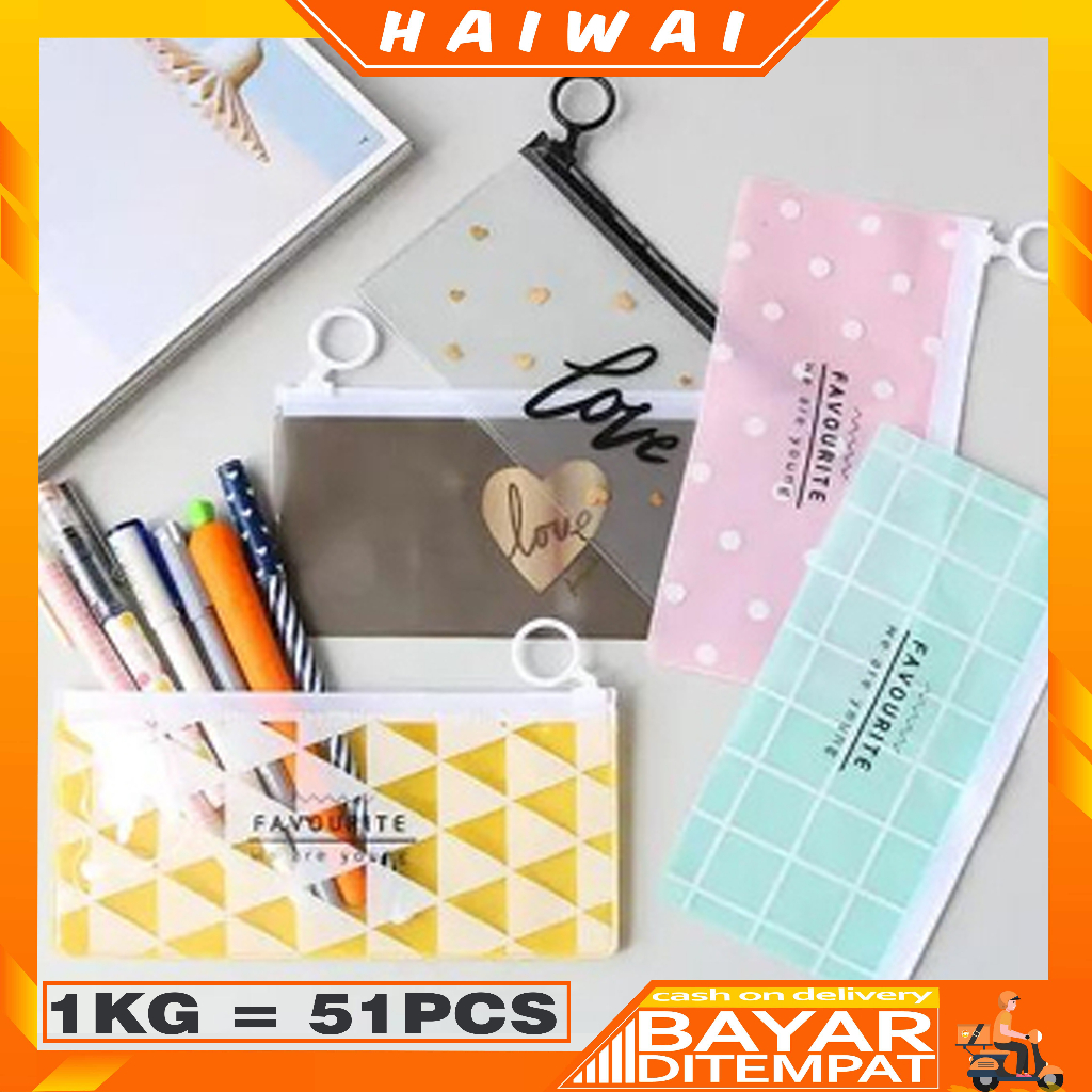 

HaiWai COD Tempat Pensil Ziplock Karakter Transparan Love Tempat Kosmetik Pouch Ziplock Karakter Serbaguna STY36