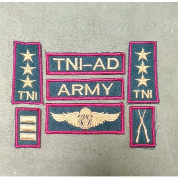 Bordir Atribut TNI AD Anak Cutom Khusus