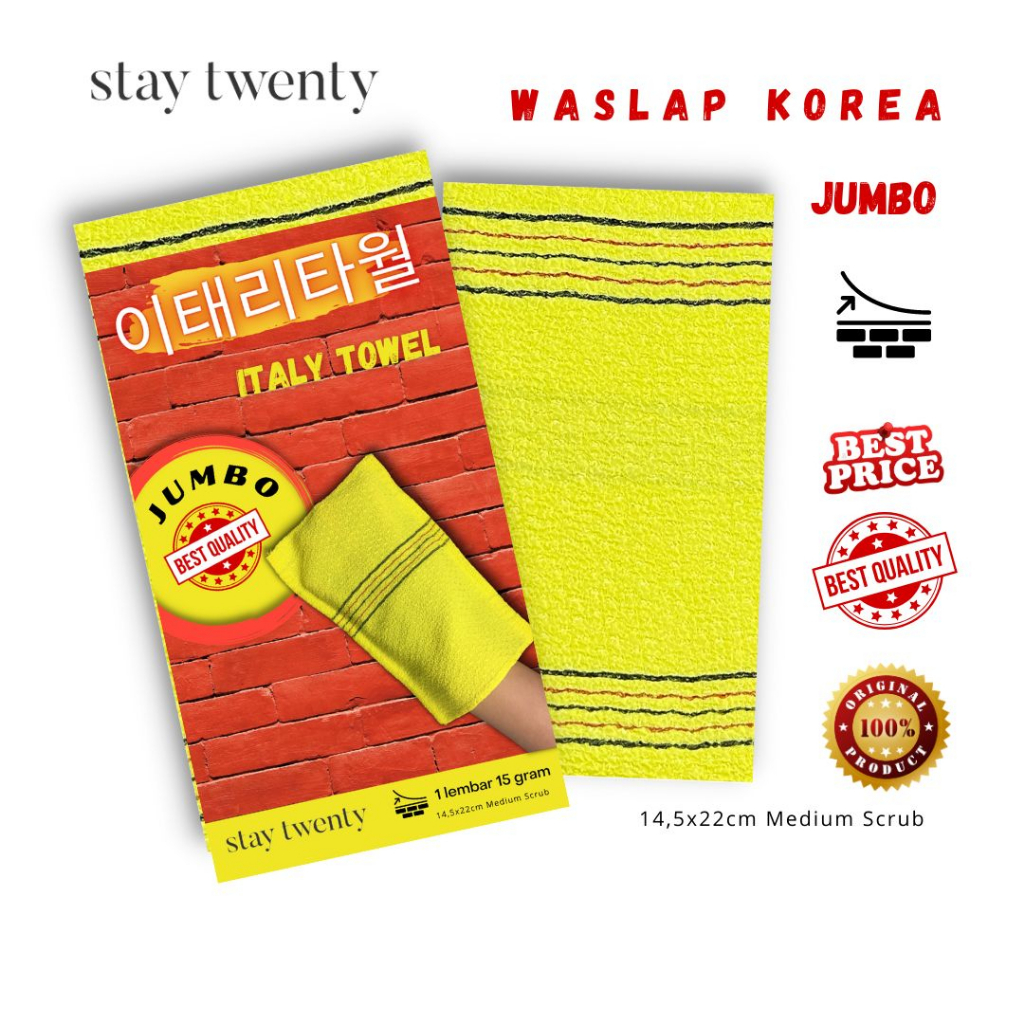 Asli washlap KOREA JUMBO ITALY TOWEL  (Handuk Scrub)