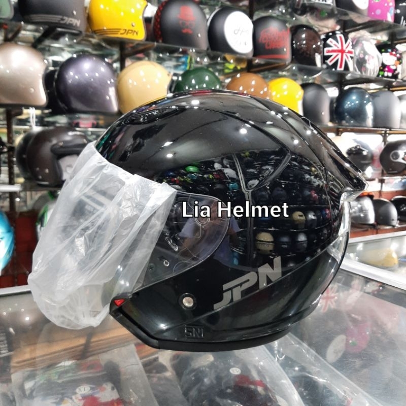 helm half face jpn galaxy hitam / helm jpn galaxy polos hitam glossy / helm jpn galaxy origin