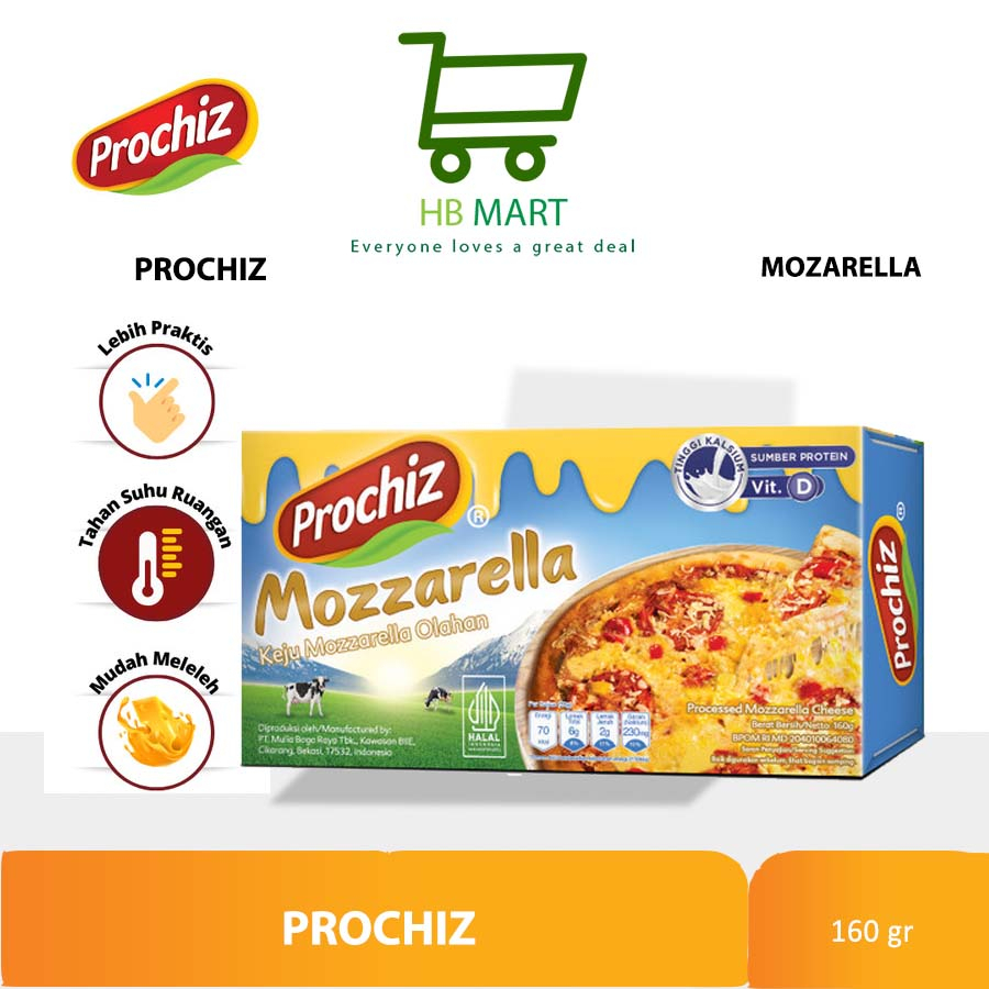 

Prochiz Keju Mozzarella Olahan 160g / Keju PROCHIZ Mozzarella 160 gr