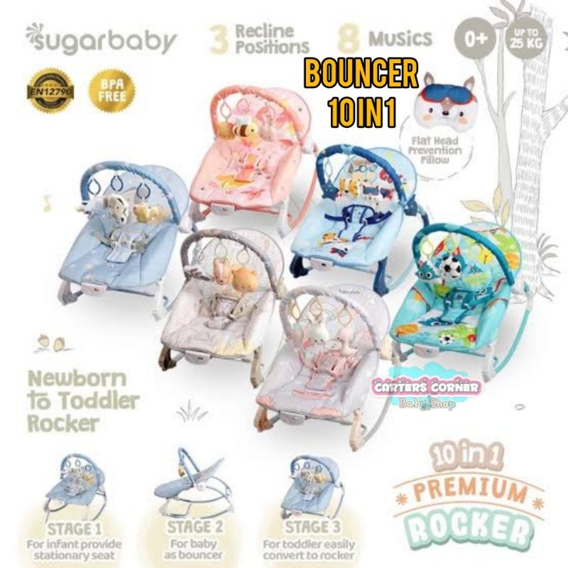 GRATIS BUBBLE.. BOUNCER BAYI SUGAR BABY 10in1 PREMIUM Rocker PLAYMATE BOUNCER PLAYGYM PLAYMAT / FUTTON SB 1816 /8025/PC 1900/PC 8630/PC 8013/PC 8017