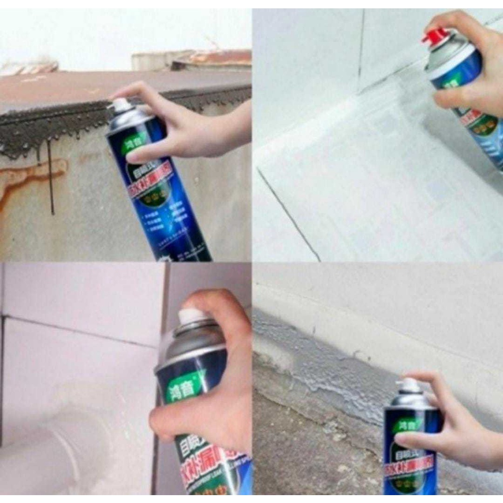 Cat Anti Bocor Spray Ajaib Anti Bocor Waterproof - Self - Spraying Waterproof Leak - Filling Spray Semprotan Pelapis Anti Bocor Tambal Atap Dak Rumah Tahan Air Cat Anti Bocor Tambal Bocor Atap