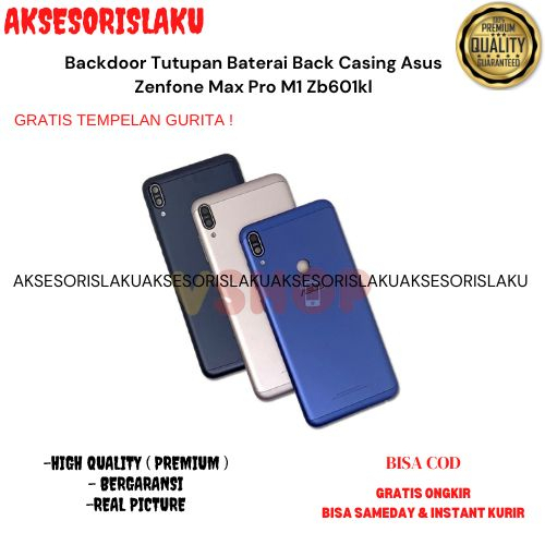 Backdoor Tutupan Baterai Back Casing Asus Zenfone Max Pro M1 Zb601kl Zb602kl X00td