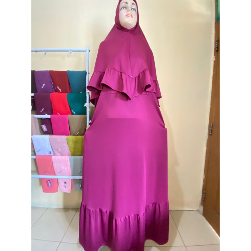 Zahra Set Gamis Set Hijab Elzatta Dress Muslim Cantik