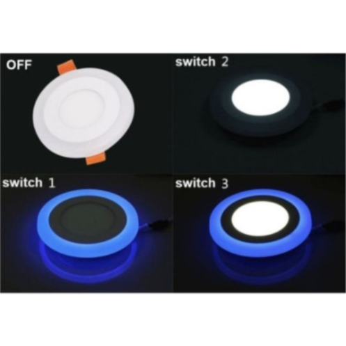 Lampu Downlight LED Panel 18W +6W Watt INBOW PUTIH BIRU BULAT DAN KOTAK  2 WARNA