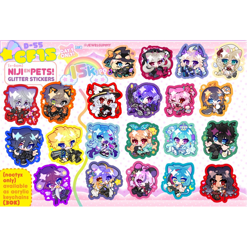 [NIJISANJI EN] Holographic Glitter Stickers