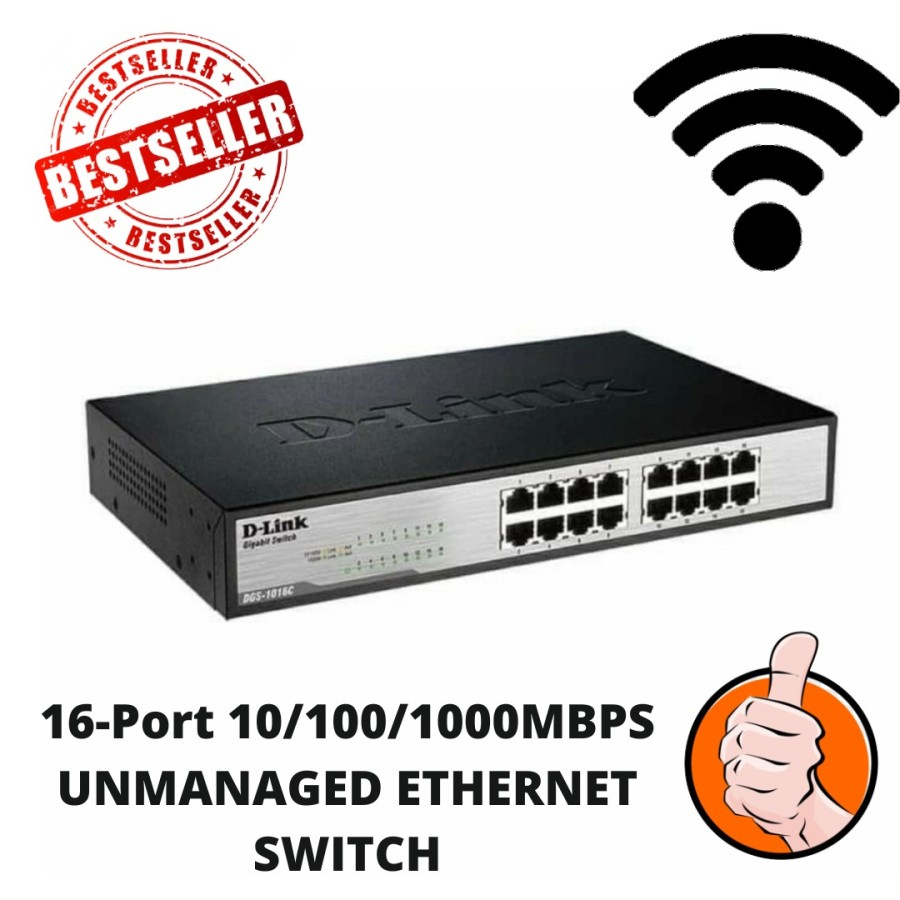 SWITCH HUB DLINK 16 PORT GIGABITE 100/1000MBPS