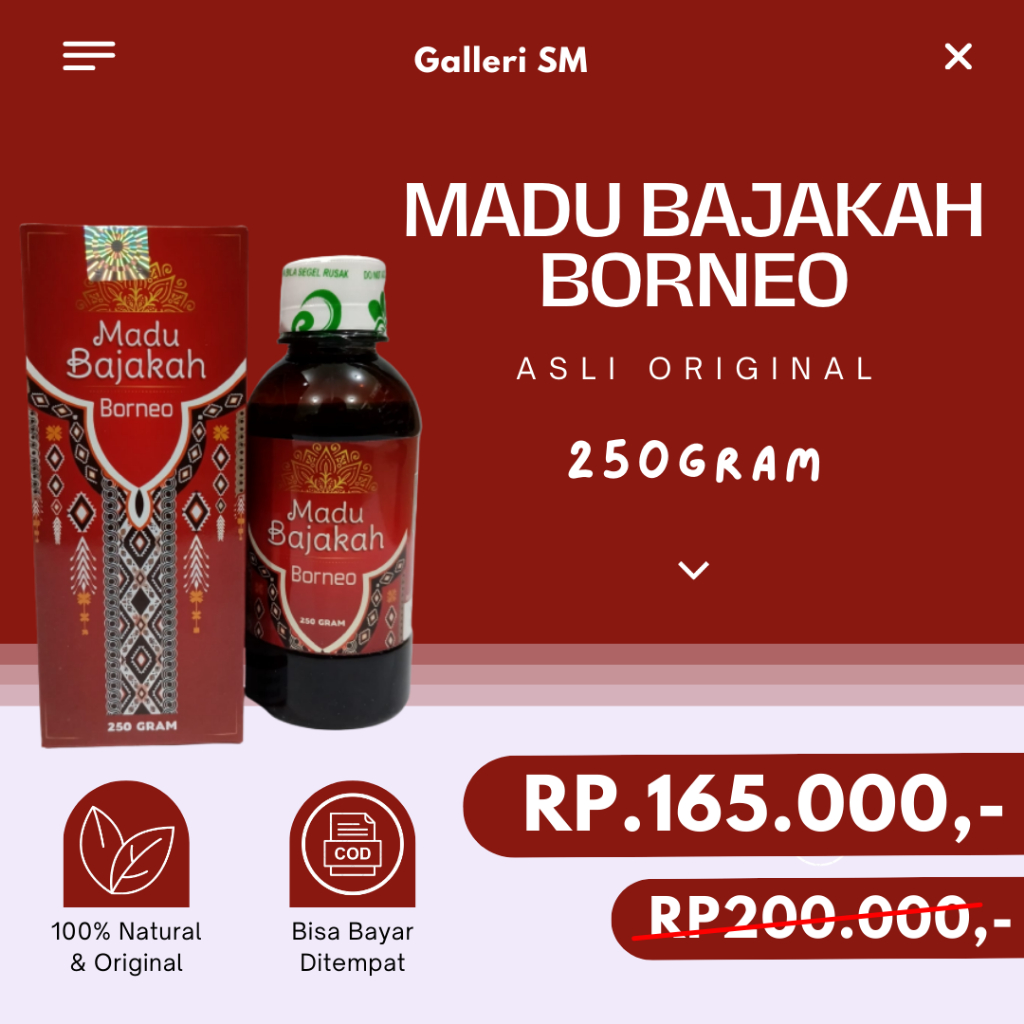 Madu Bajakah Borneo Asli Atasi Tumor Kanker Maag Stroke Premium Ori