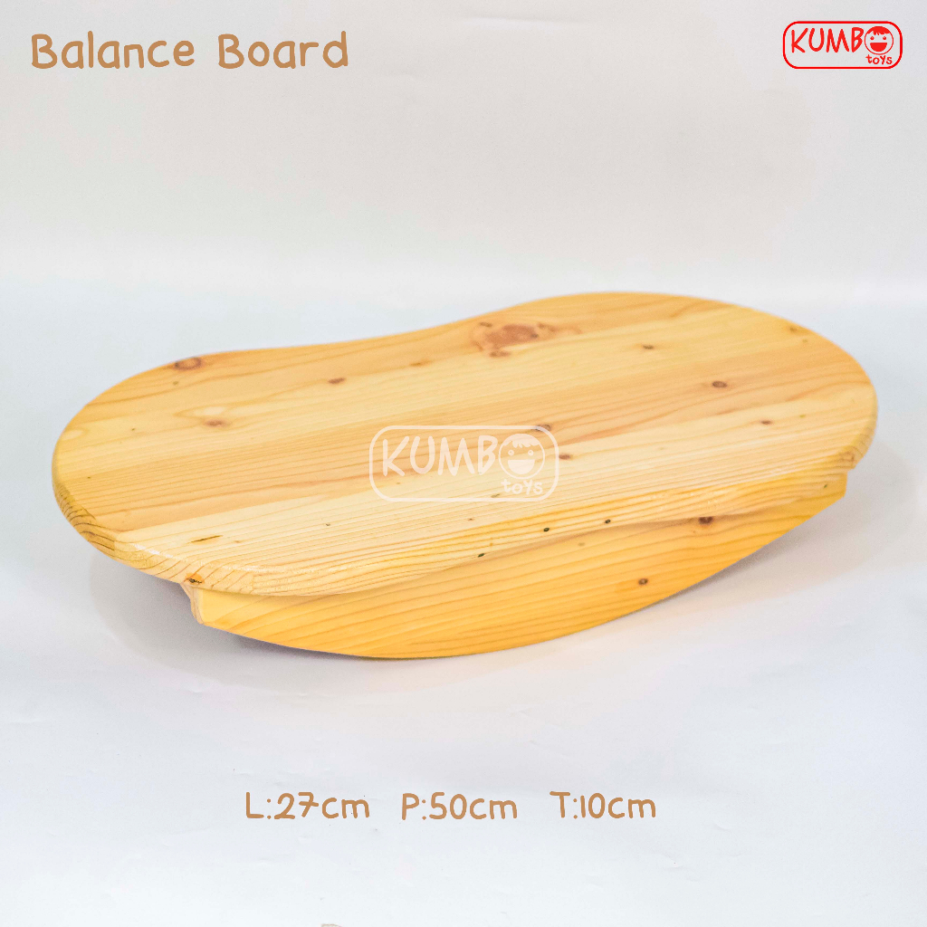 Balance Board Double Elips Papan Keseimbangan Anak Mainan Kayu Edukatif