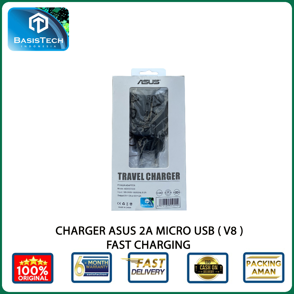 CHARGER ASUS MICRO USB V8 2A FAST CHARGING BASISTECH ORIGINAL QUALITY