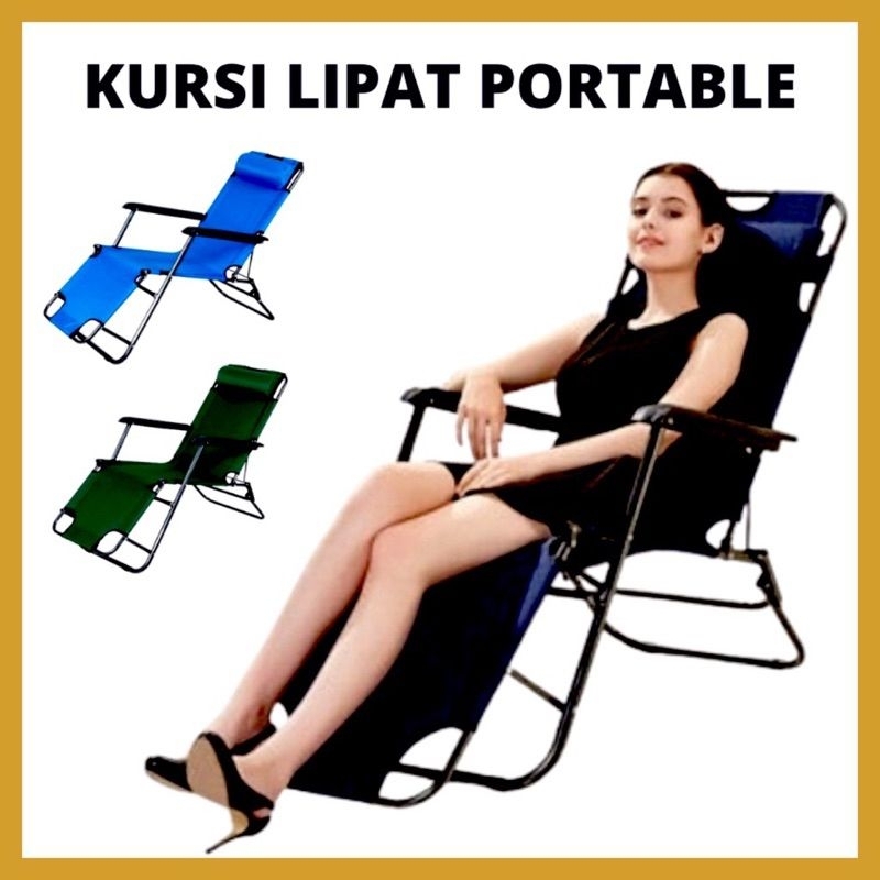 Kursi Lipat Santai Portable Kursi Malas Tempat Tidur Folding Bed Kursi Outdoor Indoor Kursi Santai K