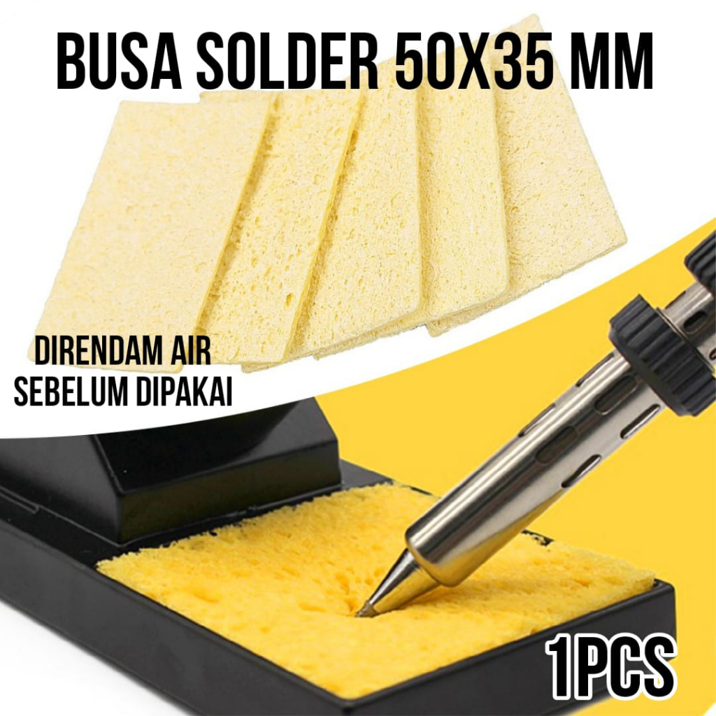 Spons Busa Cleaner Pembersih Kotoran Timah Mata Solder Sponge 50x35 mm Spon Tipe Foam Soldering 50x35 mm Sisa Timah Persegi Panjang Tip 5x3,5 cm