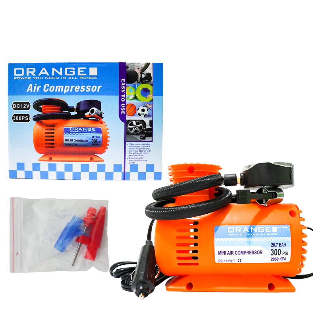 Orange Kompresor Angin Mini - Dc 12V Mini Air Compressor