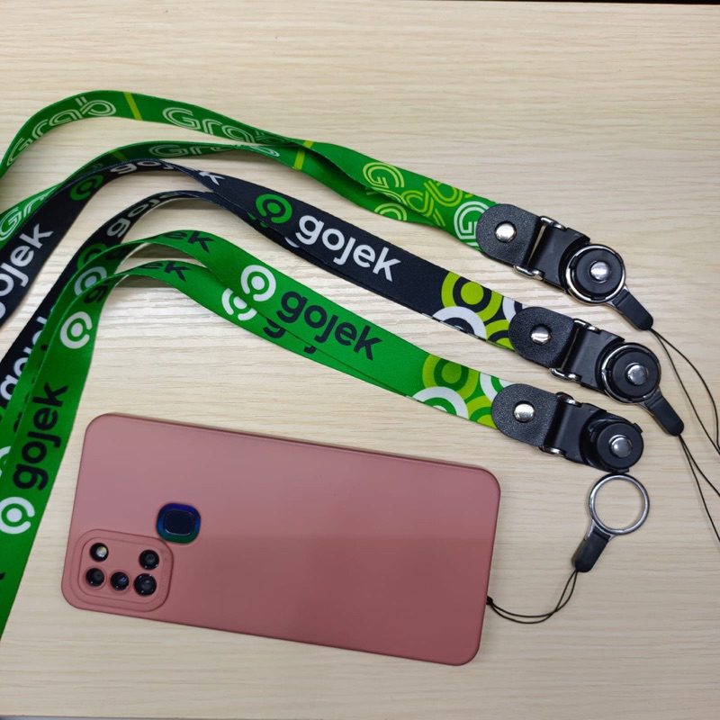 tali gantungan hp merek grab dan gojek TALI GANTUNGAN HP/ KARTU/ KUNCI NAMA/ USB/ LANYERD PANJANG