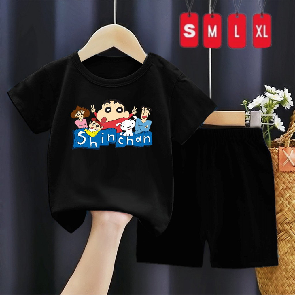 Setelan Anak Kaos Oblong Sinchan/Size S,M,L,XL